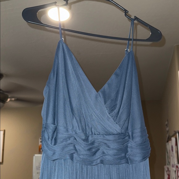 David's Bridal Dusty Blue Maxi Dress - Picture 6 of 9